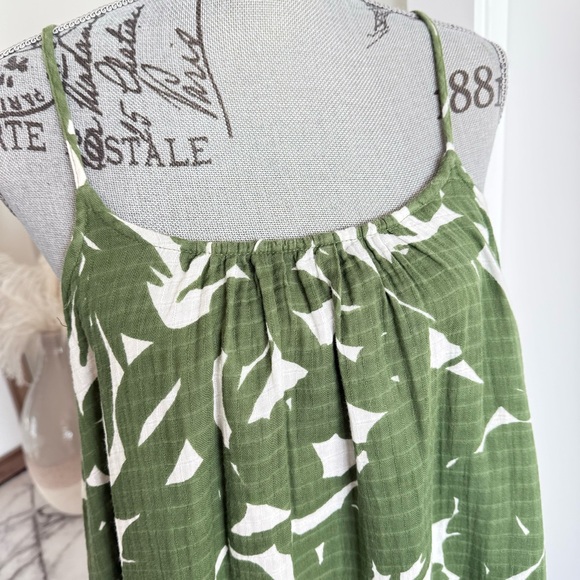 Sea Level Swim Australia Women’s Retreat Green and White Leaf Pattern Sun Dress - Picture 3 of 10